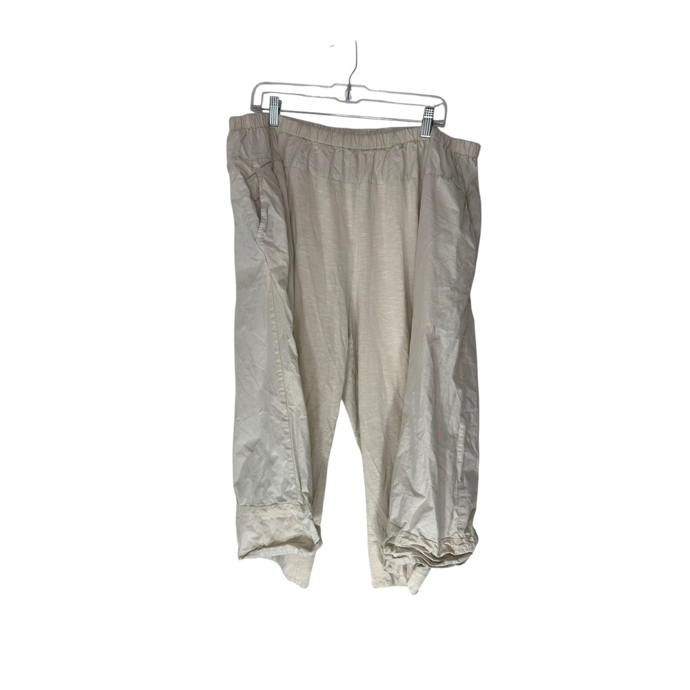 Daily Practice Pants Cream Cargo Pull On‎ Stretch Casual Utility Cropped Size XL